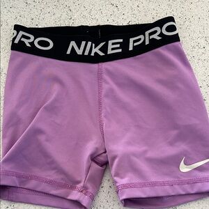 Nike Pro Lavender Shorts with Black Waistband